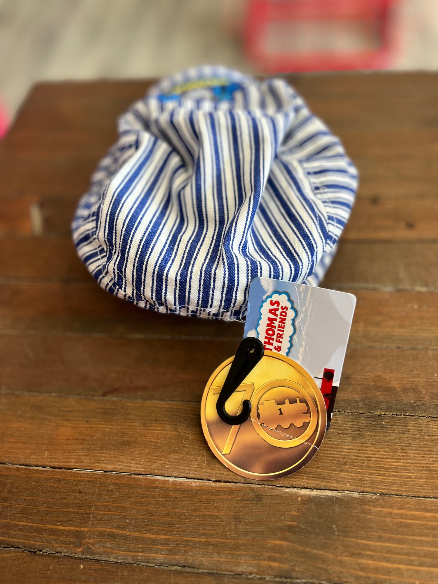 Thomas The Tank Kid’s Hat Cap Youth Engine Baseball Blue White Denim Striped