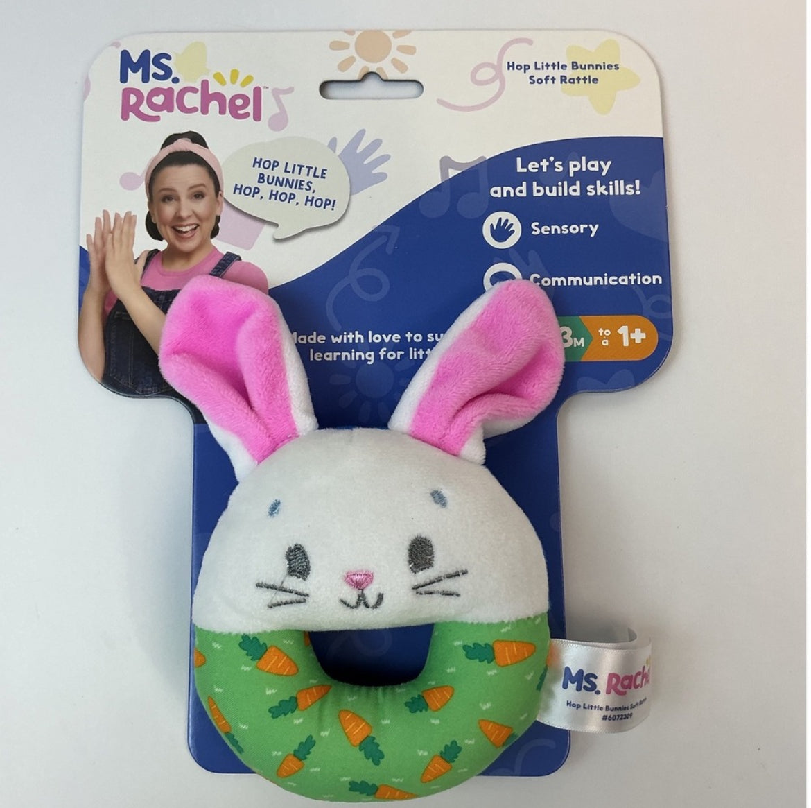 Ms. Rachel Hop Little Bunnies Soft Rattle