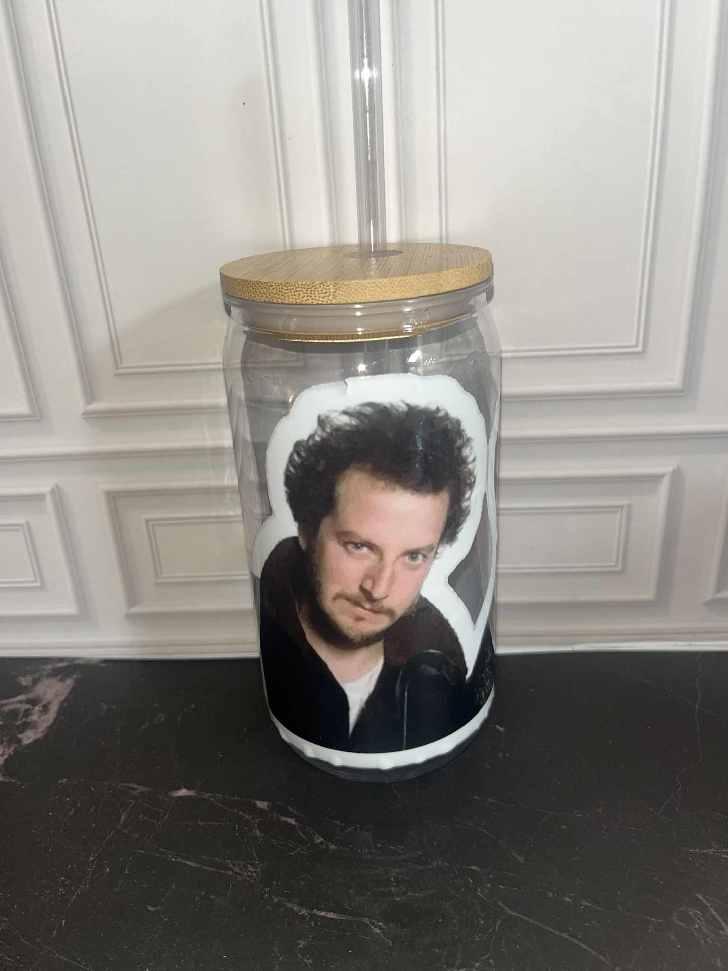 Custom plastic 16oz cup movies Tumbler with straw Home Alone Christmas Wet Bandits