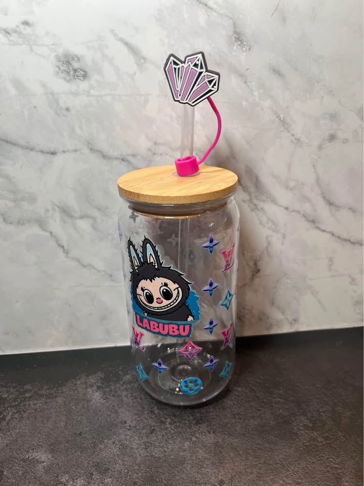Custom plastic Labubu 16oz cup Tumbler with straw