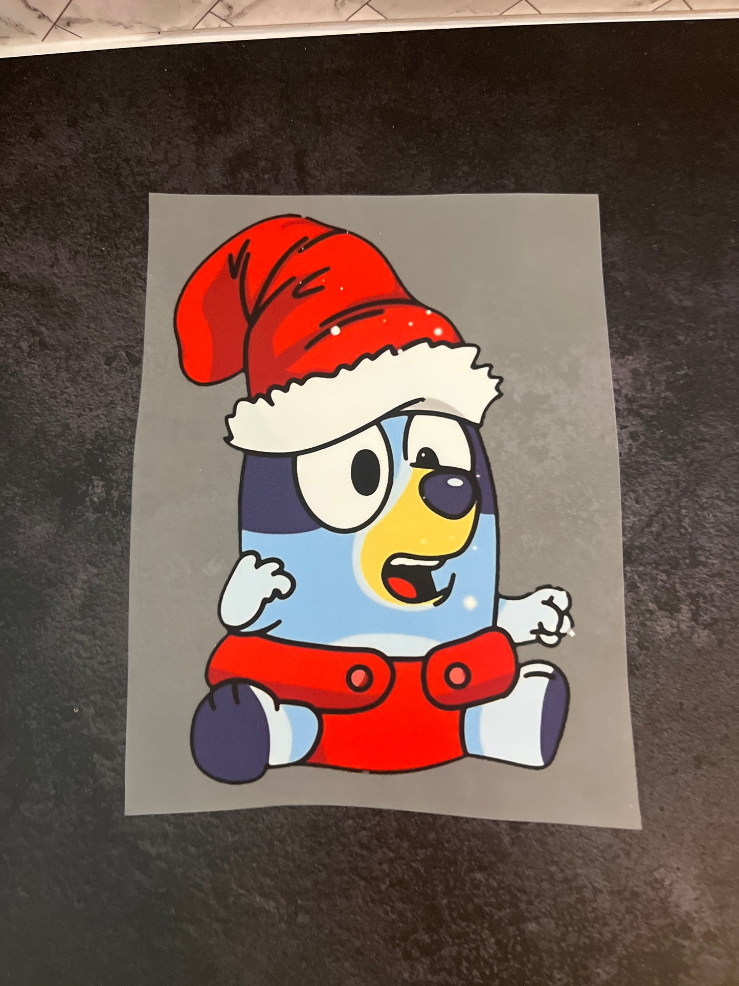 Custom made baby Bluey Santa shirt top