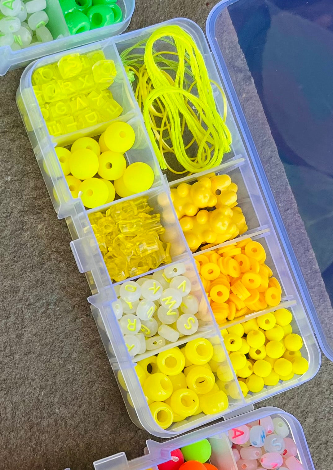 Handmade DIY Bead Box Yellow