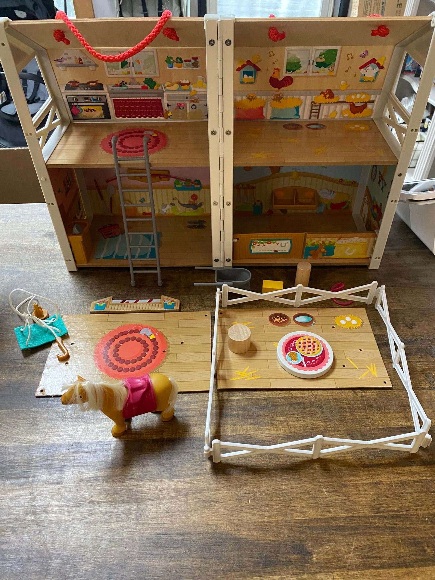 Hape: Pony Club Ranch - Wooden 2 Level Barn Dollhouse