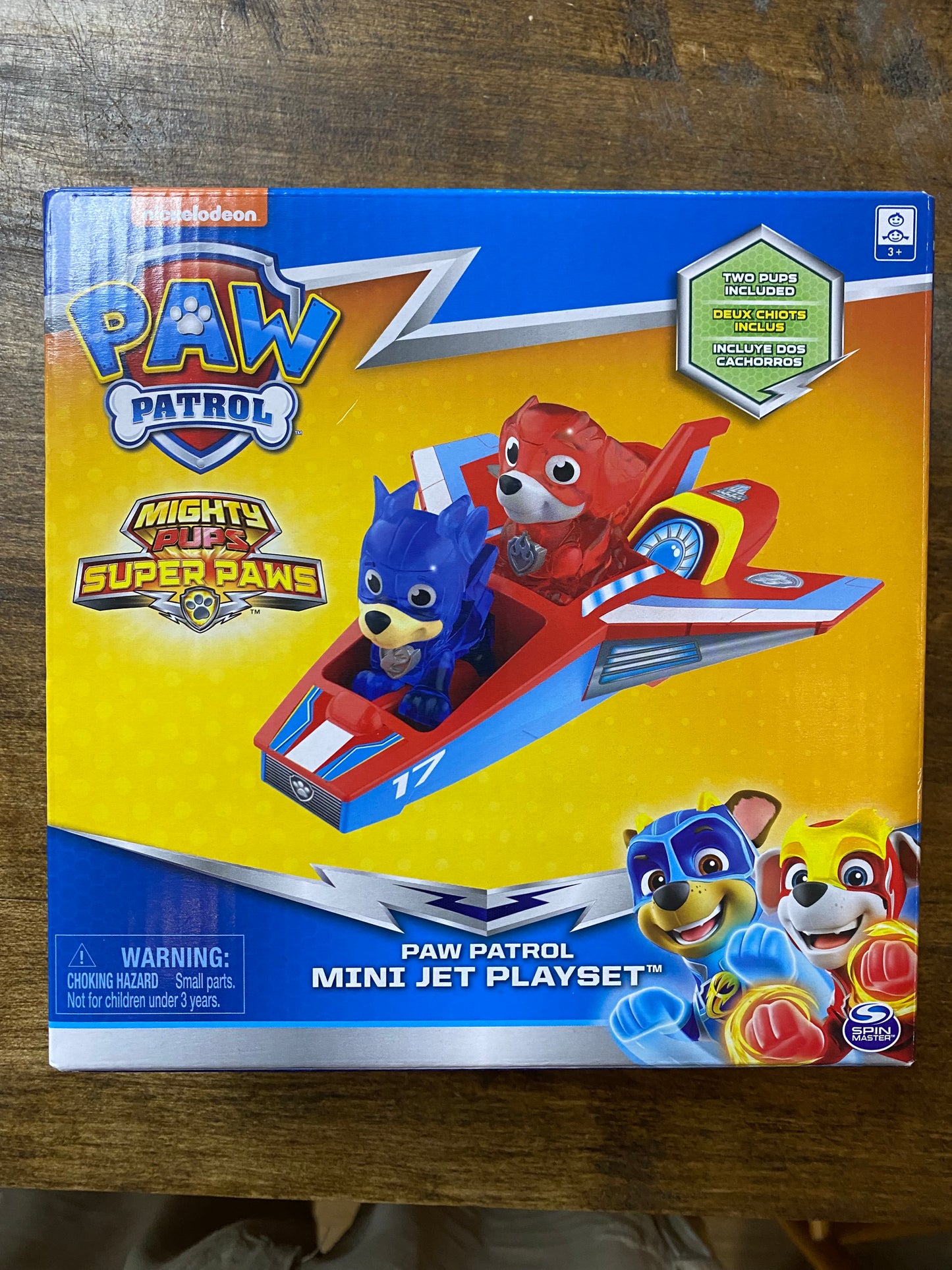 Nickelodeon Paw Patrol Mini Jet Playset Mighty Pups Super Paws 2 Pups Included