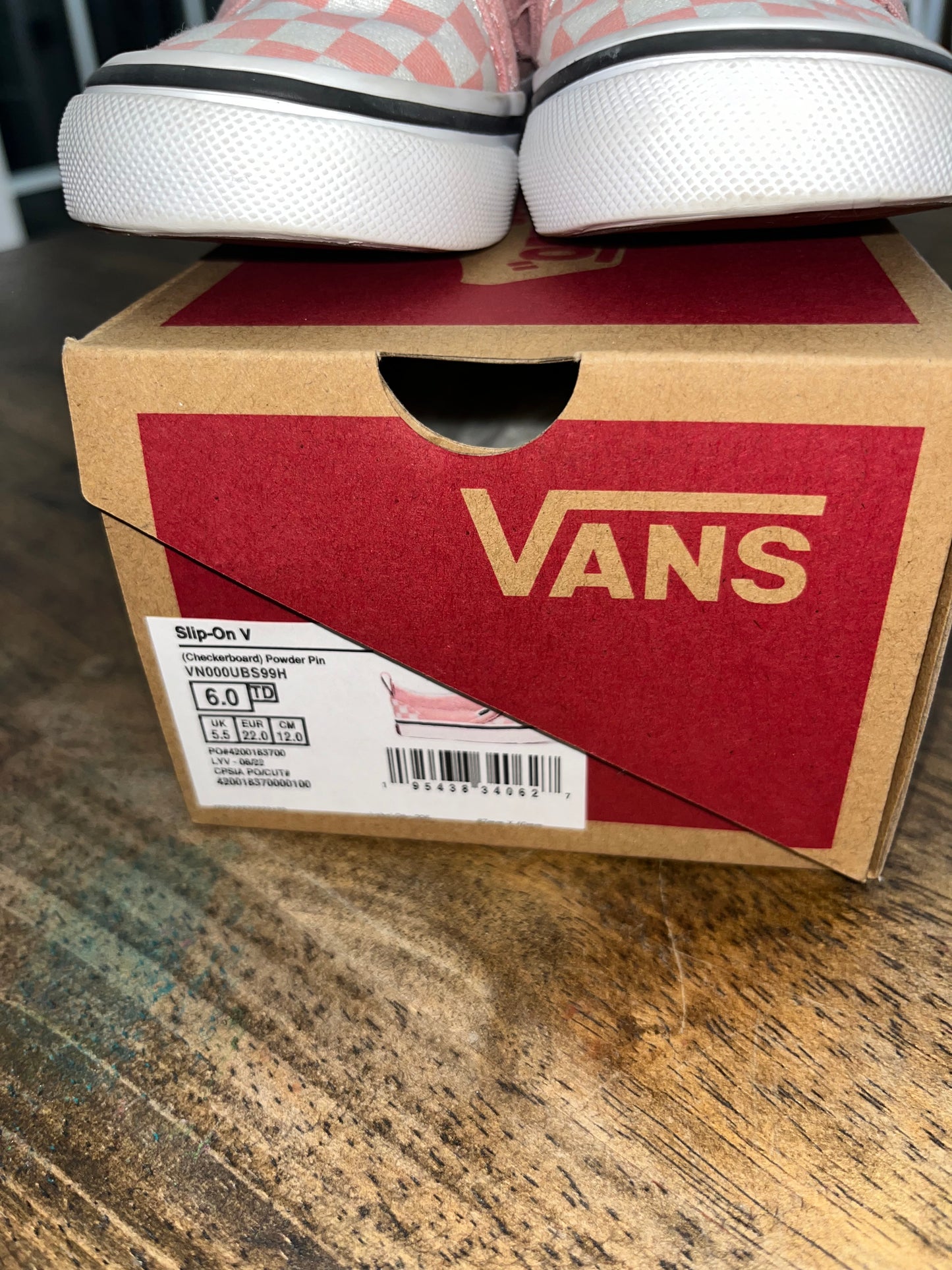 Vans Pink Checkered Slip On Shoe 6