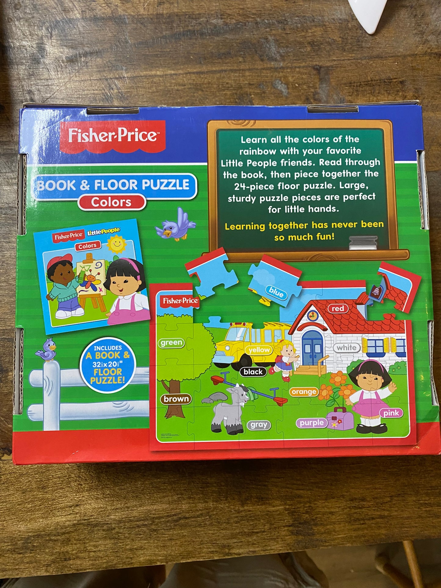 FISHER-PRICE BOOK AND FLOOR PUZZLE ON COLORS