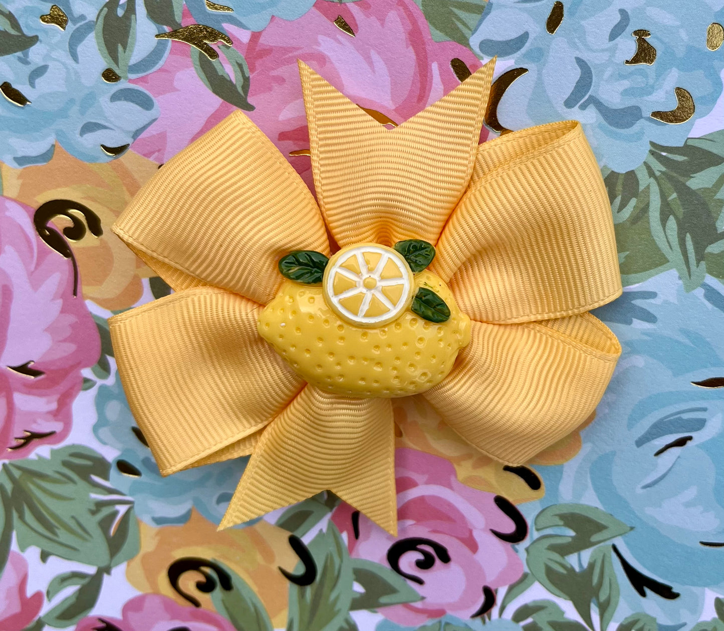 Handmade Lemon Hair Bow