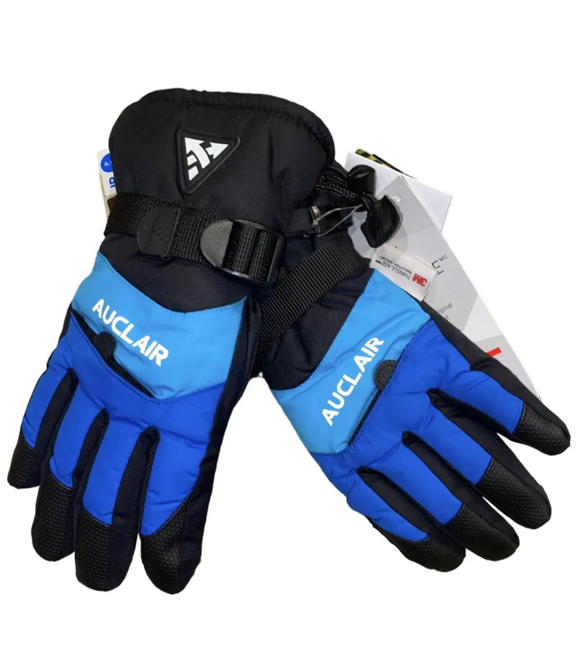 NWT AUCLAIR GLOVES juniors size Small Blue Black Reflective