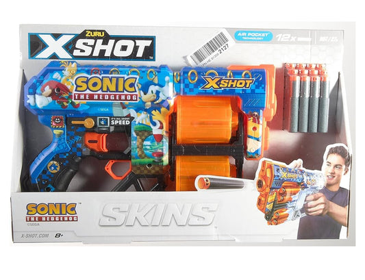 X-Shot Skins Dread Foam Blaster (12 Dart) by ZURU x Sonic The Hedgehog Toy