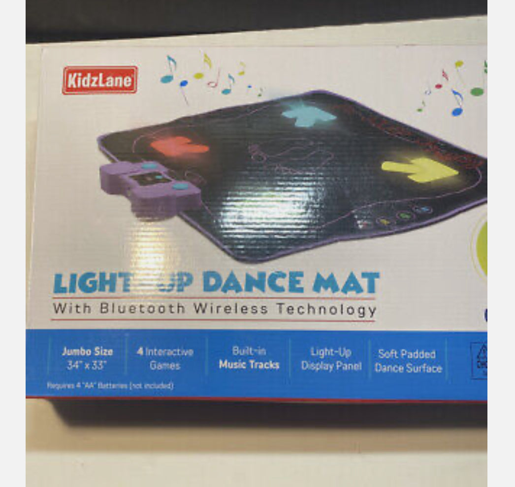 Kidzlane Dance Mat Pad Game Light Up Wireless Bluetooth AUX Music Gift Open Box