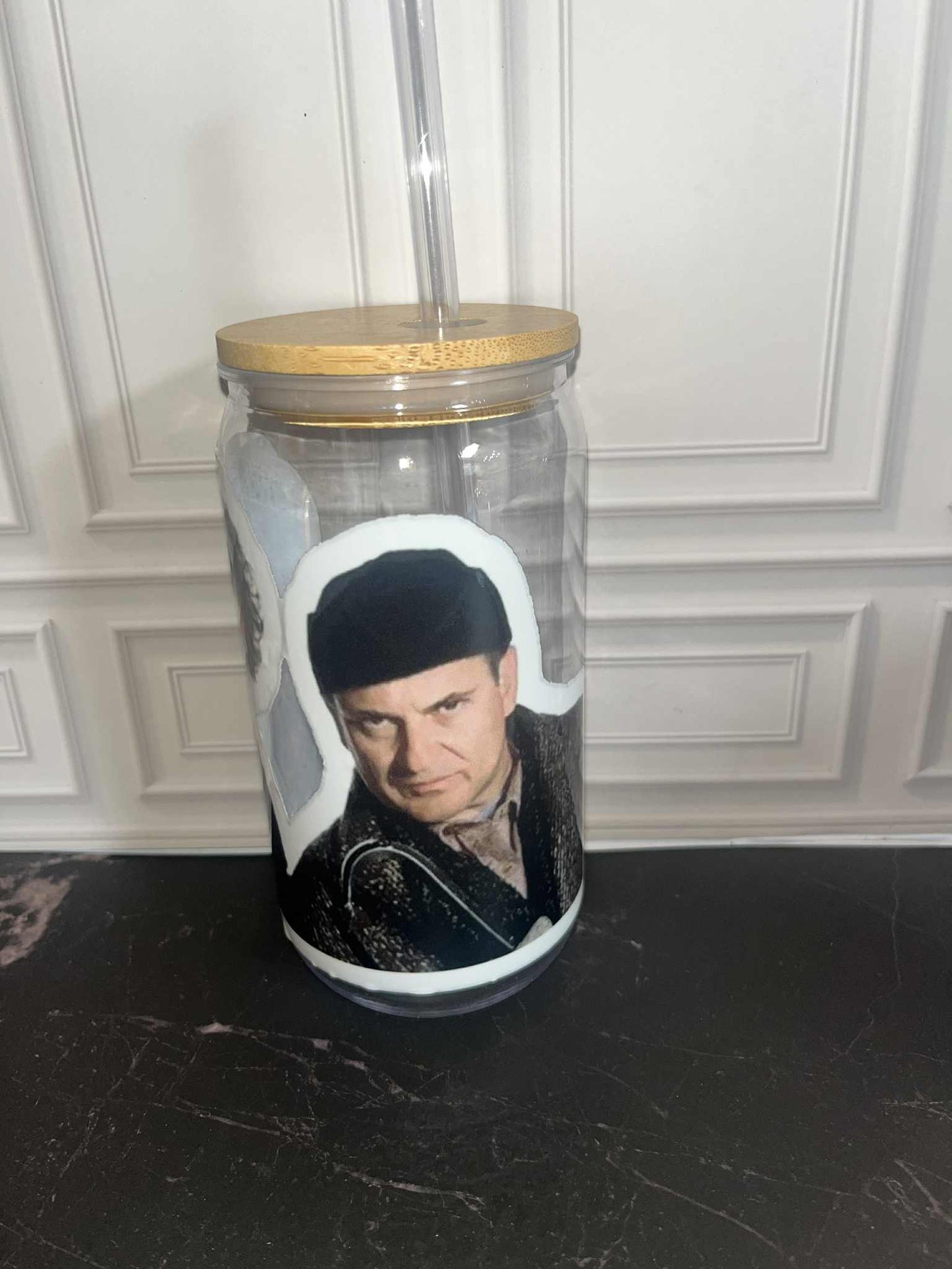 Custom plastic 16oz cup movies Tumbler with straw Home Alone Christmas Wet Bandits