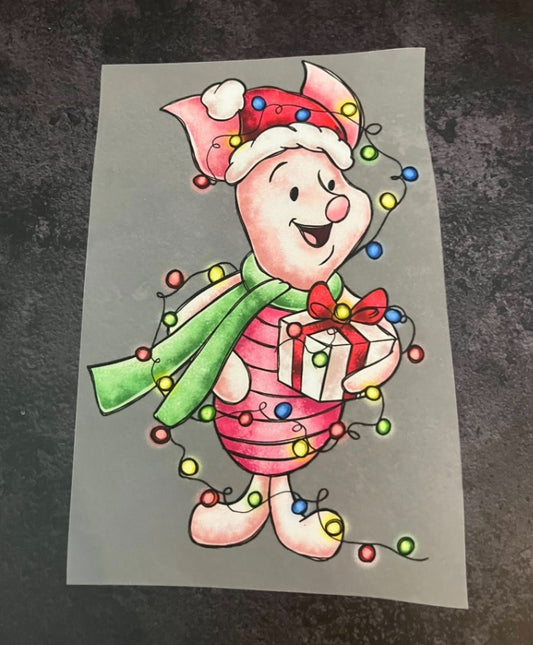 Custom made Piglet Pooh Christmas shirt top